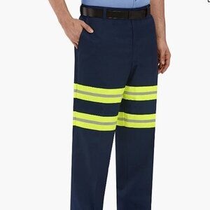 Red Kap Men's Stain Resistant Enhanced Visibility Flat Front Work Pants 48/30